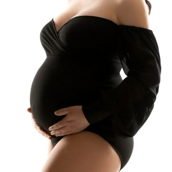Anyutas Couture Tops - Anyutas Couture Black Maternity Bodysuit 2XL